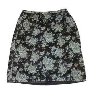 R&M Richards By Karen Kwong Blac, Green Velvet Lined Pencil Skirt SZ 14